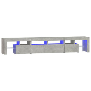 Meuble TV vidaXL avec lumières LED gris béton 230x36,5x40 cm