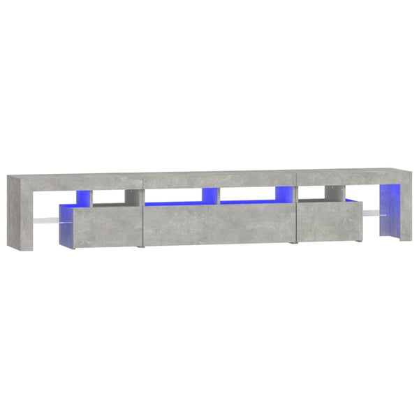 Meuble TV vidaXL avec lumières LED gris béton 230x36,5x40 cm