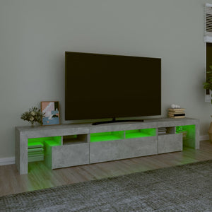Meuble TV vidaXL avec lumières LED gris béton 230x36,5x40 cm