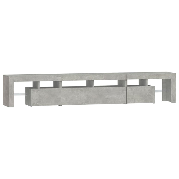 Meuble TV vidaXL avec lumières LED gris béton 230x36,5x40 cm