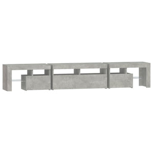 Meuble TV vidaXL avec lumières LED gris béton 230x36,5x40 cm