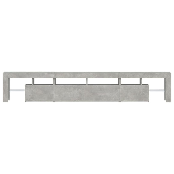 Meuble TV vidaXL avec lumières LED gris béton 230x36,5x40 cm