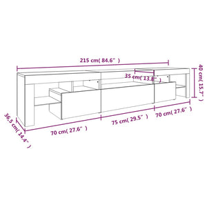 TV-Schrank mit LED-Leuchten Weiß 215x36,5x40 cm