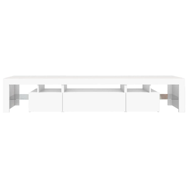 TV-Schrank mit LED-Leuchten Weiß 215x36,5x40 cm