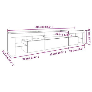 TV-Schrank mit LED-Leuchten Sonoma-Eiche 215x36,5x40 cm