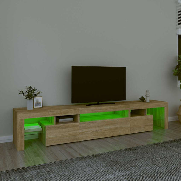TV-Schrank mit LED-Leuchten Sonoma-Eiche 215x36,5x40 cm
