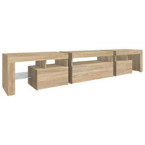 TV-Schrank mit LED-Leuchten Sonoma-Eiche 215x36,5x40 cm