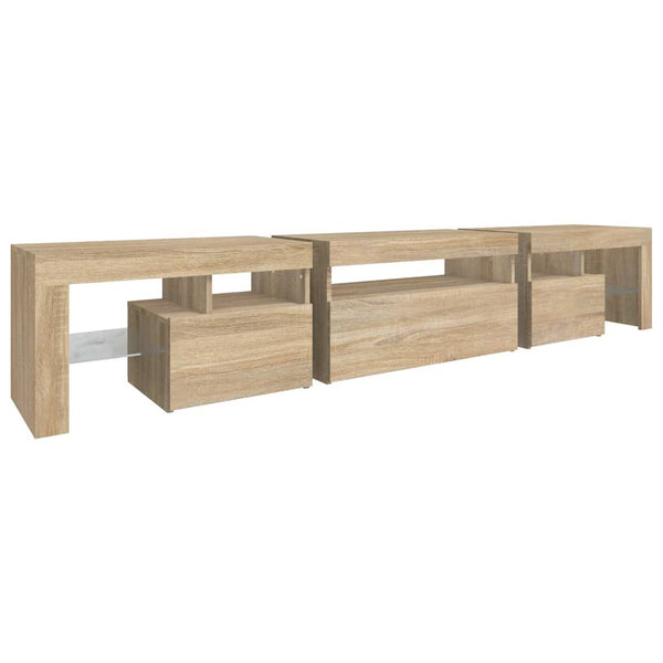 TV-Schrank mit LED-Leuchten Sonoma-Eiche 215x36,5x40 cm