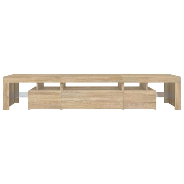 TV-Schrank mit LED-Leuchten Sonoma-Eiche 215x36,5x40 cm