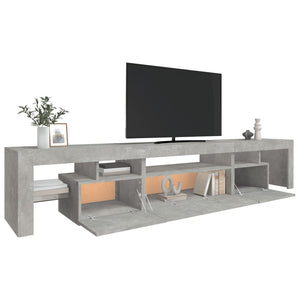 vidaXL Meuble TV avec lumières LED Gris béton 215x36,5x40 cm