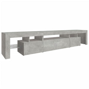 vidaXL Meuble TV avec lumières LED Gris béton 215x36,5x40 cm