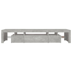 vidaXL Meuble TV avec lumières LED Gris béton 215x36,5x40 cm