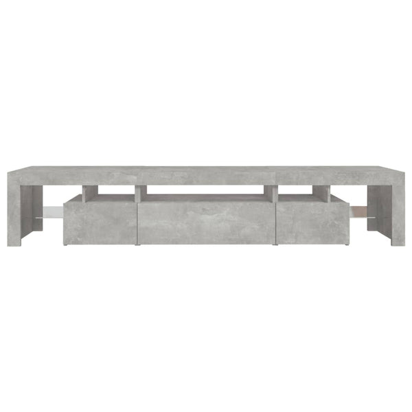 vidaXL Meuble TV avec lumières LED Gris béton 215x36,5x40 cm