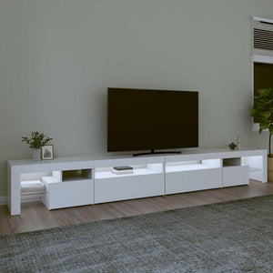 TV-Schrank mit LED-Leuchten Weiß 290x36,5x40 cm