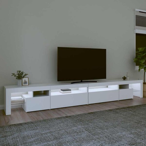 TV-Schrank mit LED-Leuchten Weiß 290x36,5x40 cm