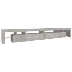 vidaXL Meuble TV avec lumières LED gris béton 290x36,5x40 cm