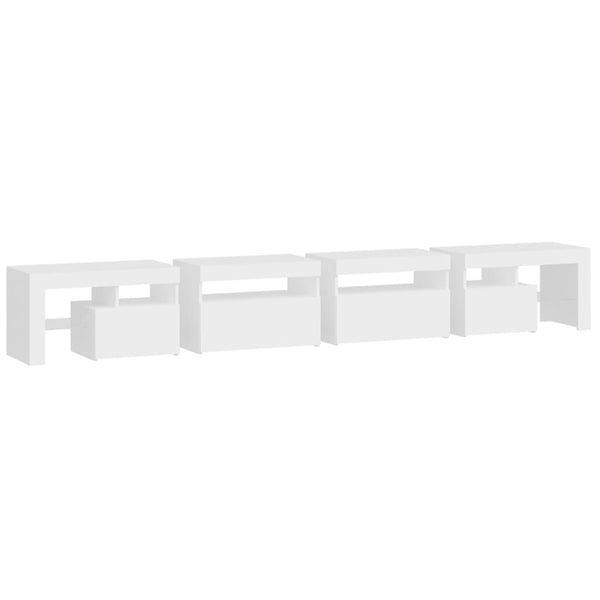 TV-Schrank mit LED-Leuchten Weiß 260x36,5x40 cm