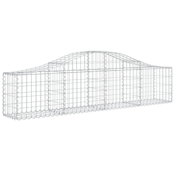 Gabione mit Hochbogen 200x30x40/60 cm Verzinktes Eisen