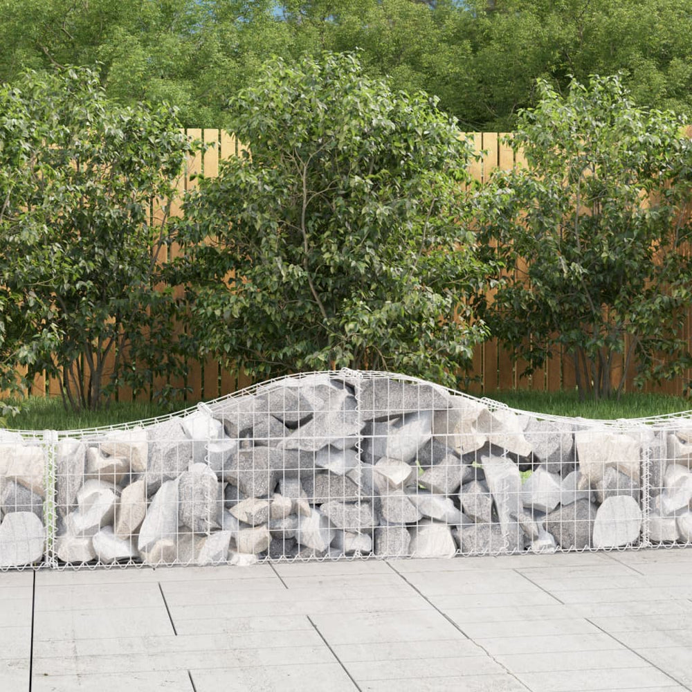 vidaXL Gabion with High Arch 200x30x40/60 cm Galvanized Iron