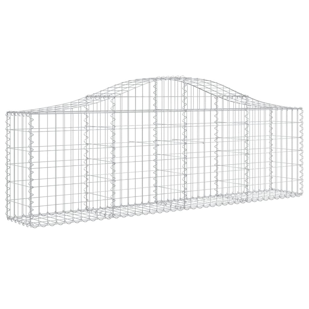 vidaXL Gabion Raised Bed with Arch 200x30x60/80 cm Galvanised Iron