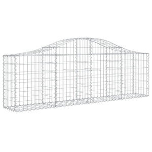 Gabione mit Hochbogen 200x30x60/80 cm Verzinktes Eisen
