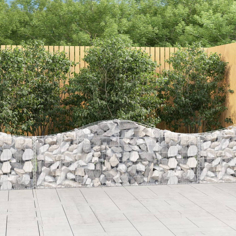 vidaXL Gabion Raised Bed with Arch 200x30x60/80 cm Galvanised Iron