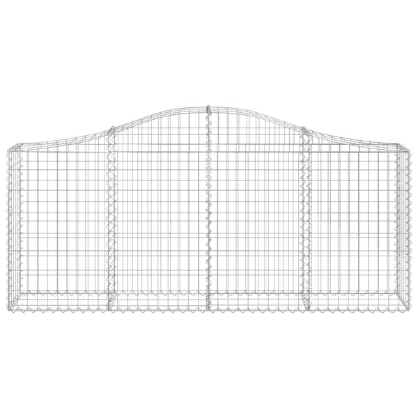 Gabione mit Hochbogen 200x30x80/100 cm Verzinktes Eisen