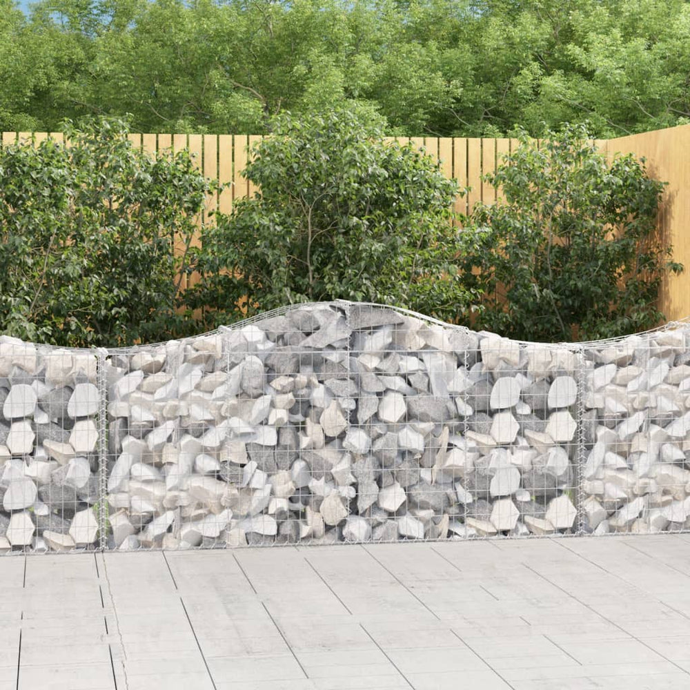 vidaXL Gabion with High Arch 200x30x80/100 cm Galvanised Iron