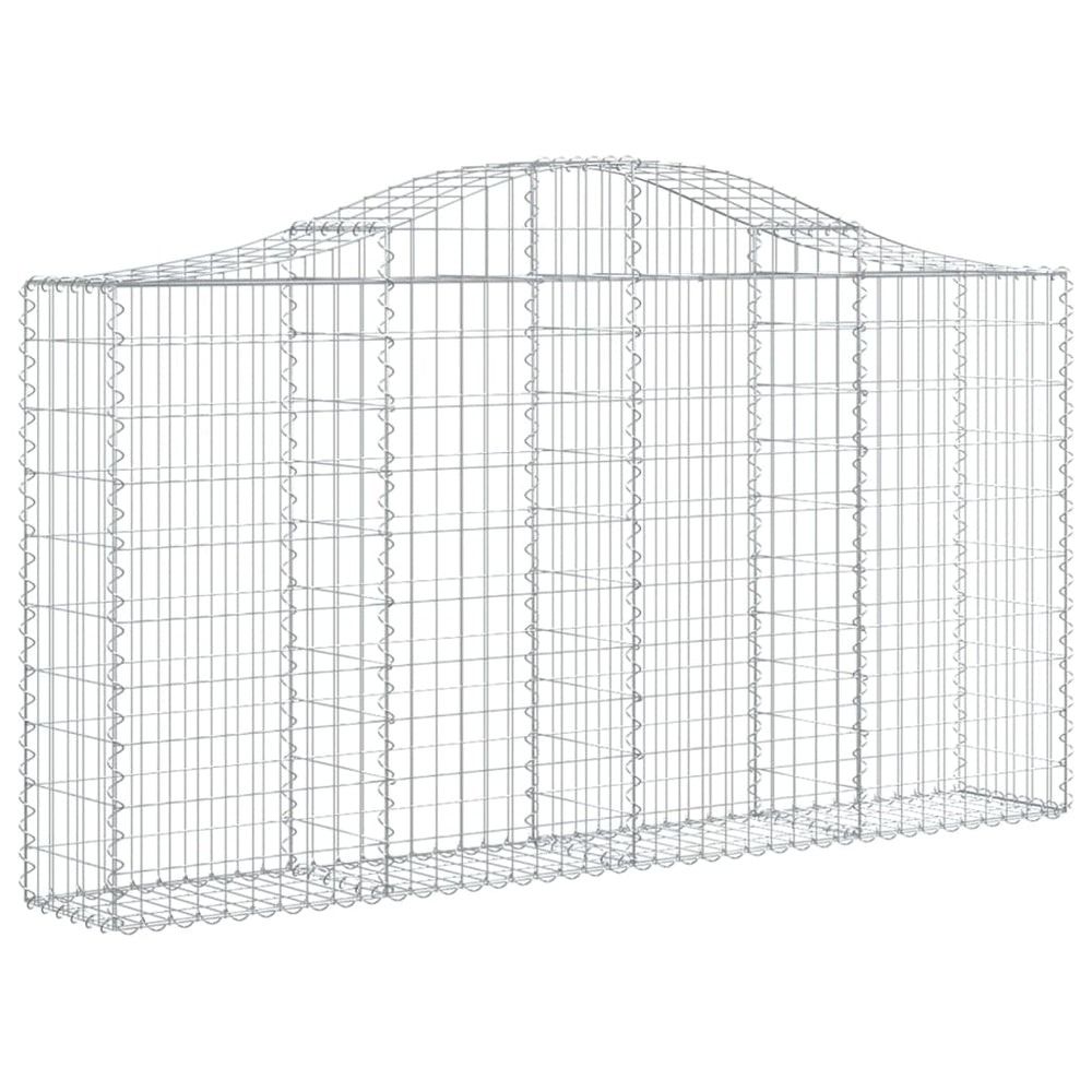 vidaXL Gabion with Raised Arch 200x30x100/120 cm Galvanized Iron
