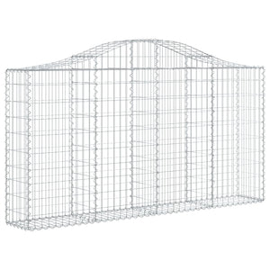 Gabione mit Hochbogen 200x30x100/120 cm Verzinktes Eisen
