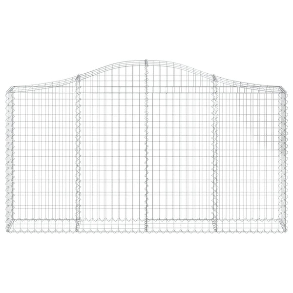Gabione mit Hochbogen 200x30x100/120 cm Verzinktes Eisen