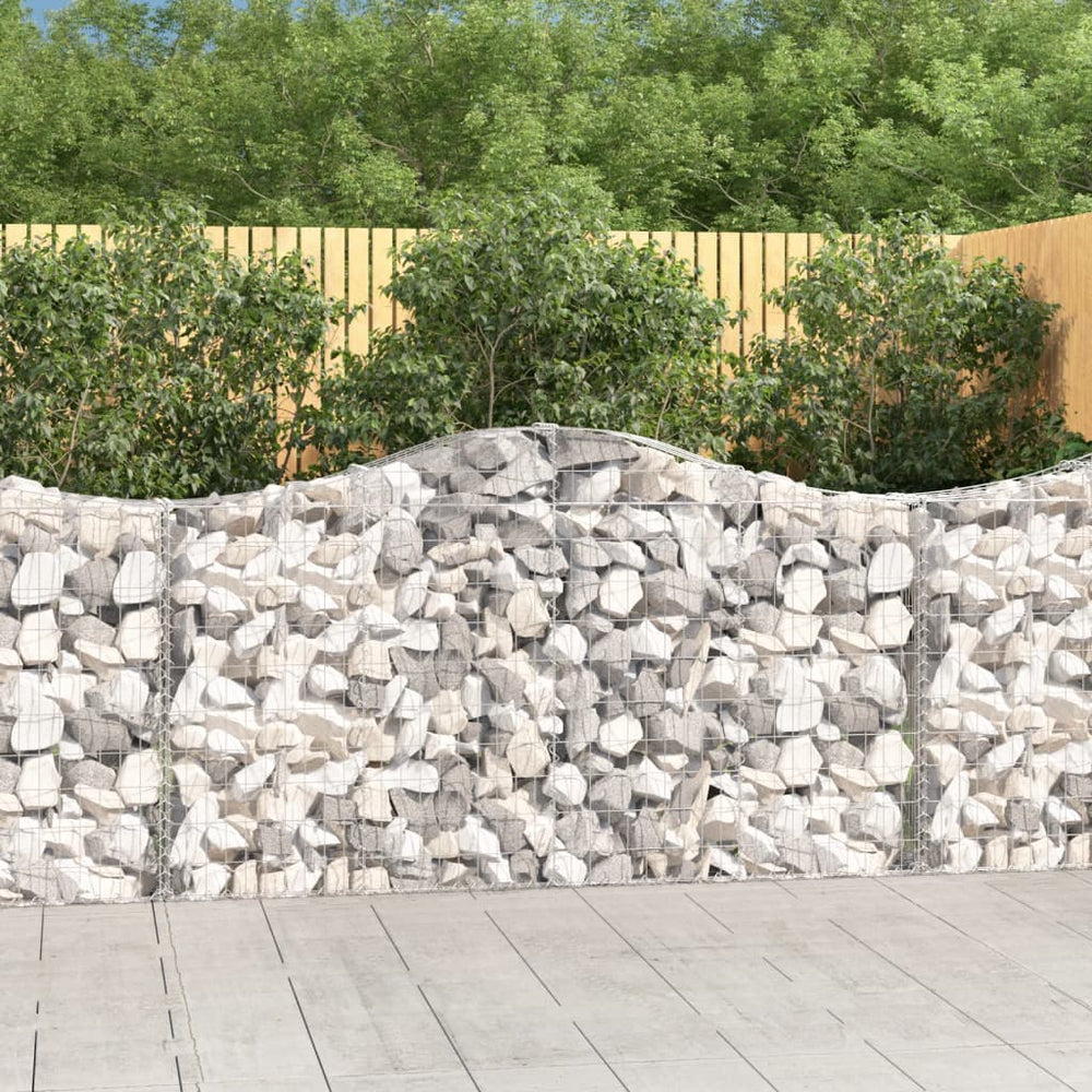 vidaXL Gabion with Raised Arch 200x30x100/120 cm Galvanized Iron
