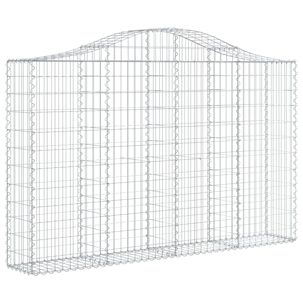 vidaXL Gabion with Raised Arch 200x30x120/140 cm Galvanized Iron