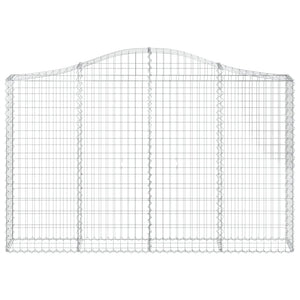 Gabione mit Hochbogen 200x30x120/140 cm Verzinktes Eisen