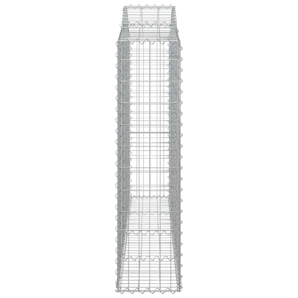 Gabione mit Hochbogen 200x30x120/140 cm Verzinktes Eisen