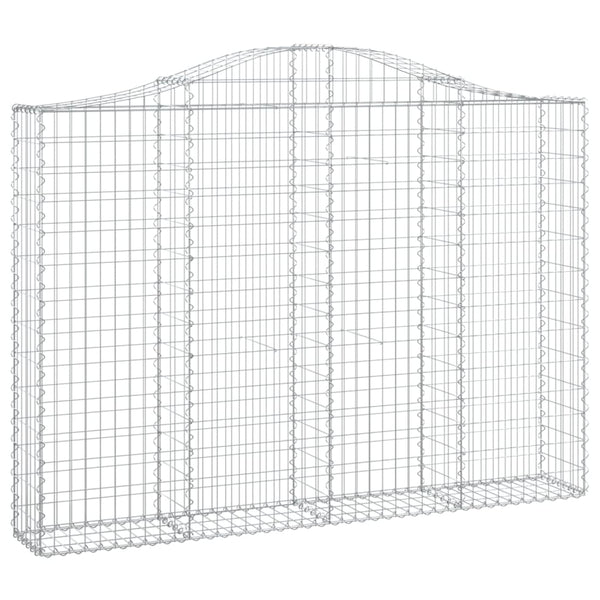 Gabione mit Hochbogen 200x30x140/160 cm Verzinktes Eisen