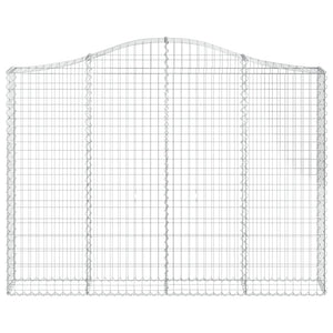 Gabione mit Hochbogen 200x30x140/160 cm Verzinktes Eisen