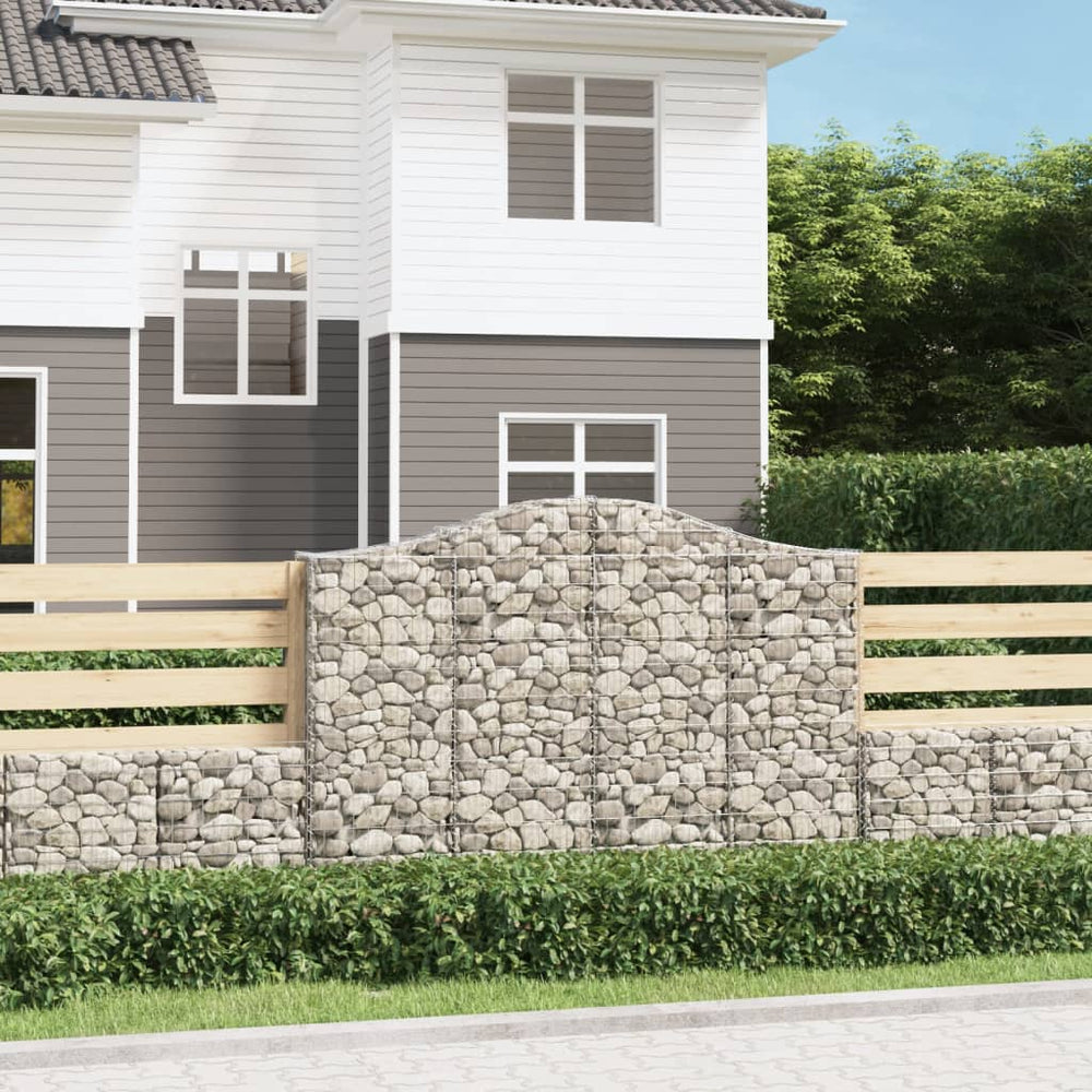 vidaXL Gabion Raised Arch 200x30x140/160 cm Galvanised Iron