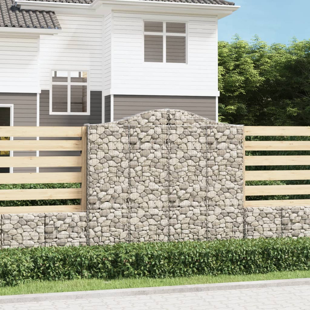 vidaXL Gabion Raised Arch 200x30x180/200 cm Galvanized Iron