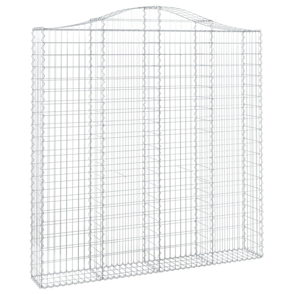 Gabione mit Hochbogen 200x30x200/220 cm Verzinktes Eisen