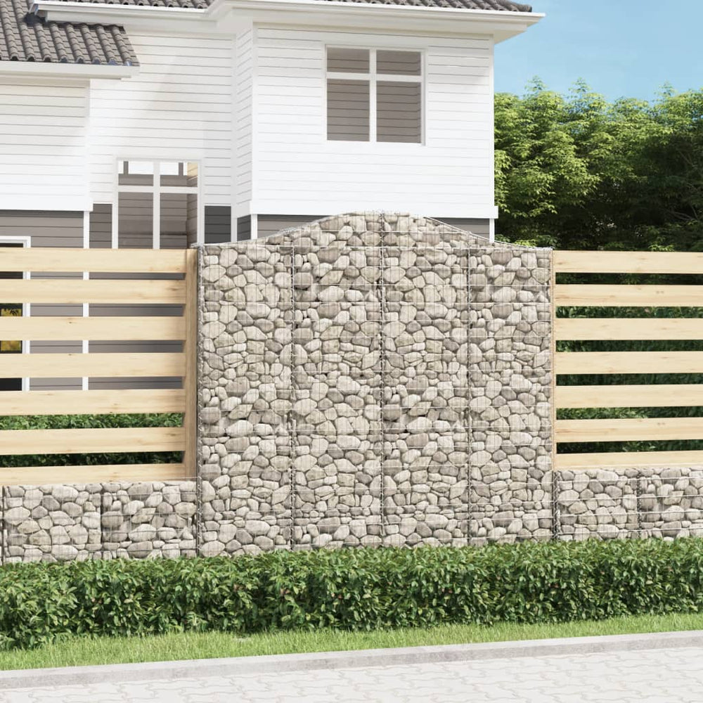 vidaXL Gabion with High Arch 200x30x200/220 cm Galvanized Iron