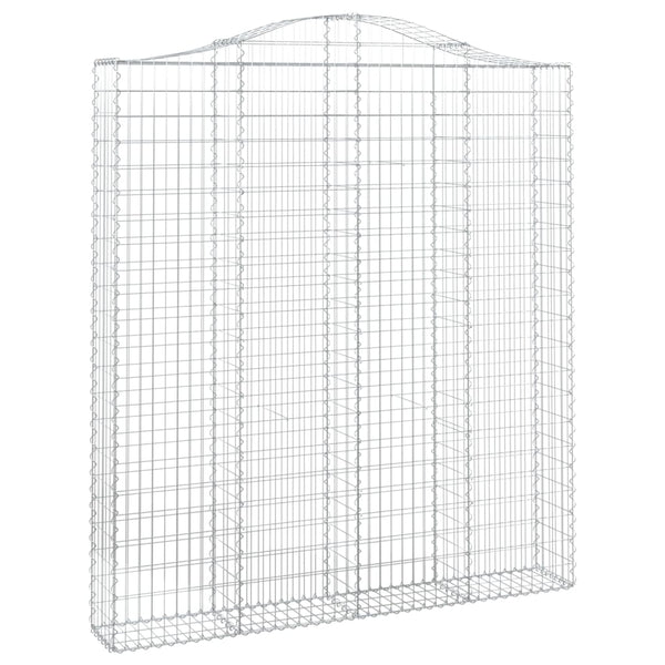 Gabione mit Hochbogen 200x30x220/240 cm Verzinktes Eisen