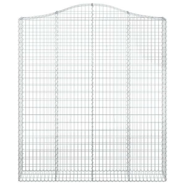 Gabione mit Hochbogen 200x30x220/240 cm Verzinktes Eisen