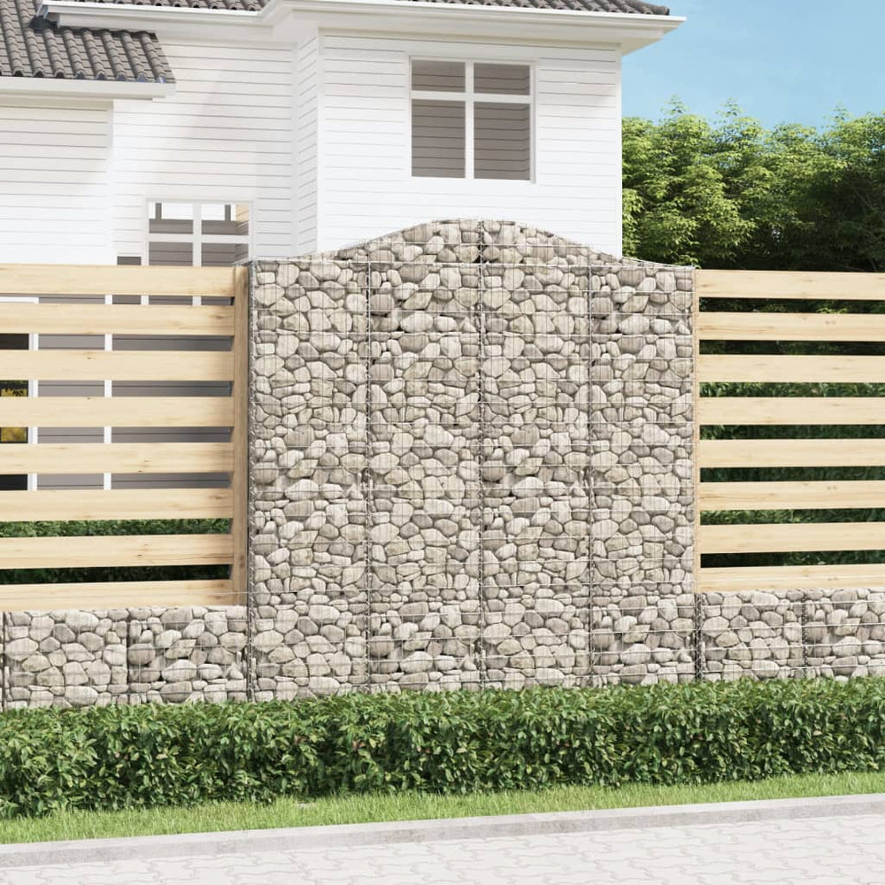 vidaXL Gabion with High Arch 200x30x220/240 cm Galvanized Iron