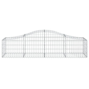 Gabione mit Hochbogen 200x50x40/60 cm Verzinktes Eisen