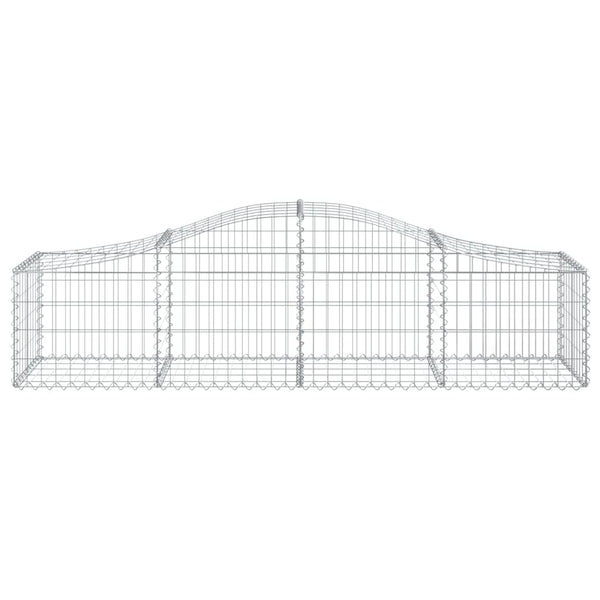 Gabione mit Hochbogen 200x50x40/60 cm Verzinktes Eisen