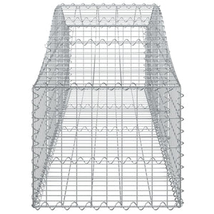 Gabione mit Hochbogen 200x50x40/60 cm Verzinktes Eisen