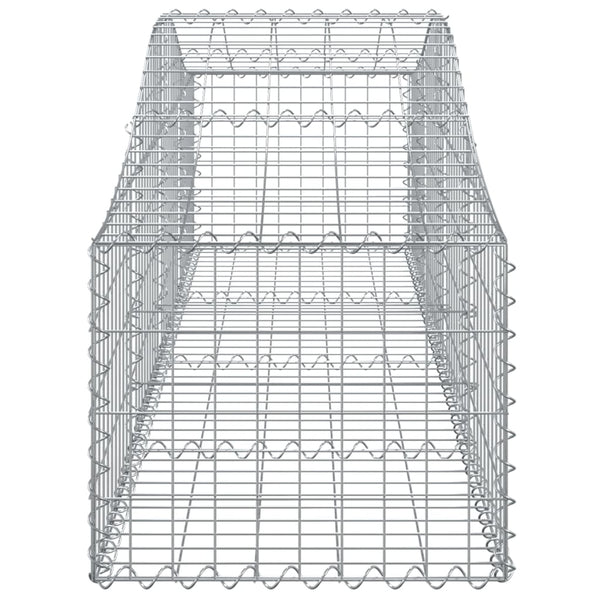 Gabione mit Hochbogen 200x50x40/60 cm Verzinktes Eisen