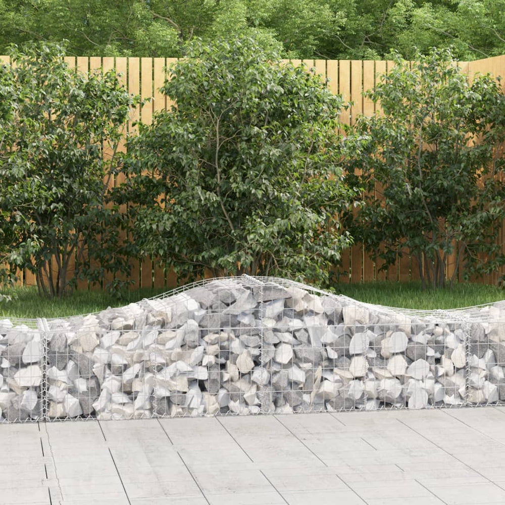 vidaXL Gabion with High Arch 200x50x40/60 cm Galvanized Iron