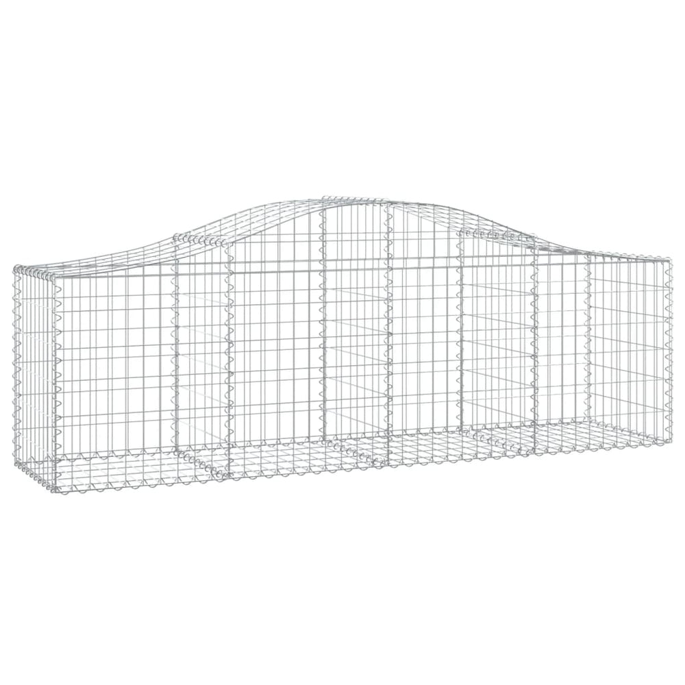 vidaXL Gabion with Arched Top 200x50x60/80 cm Galvanized Iron